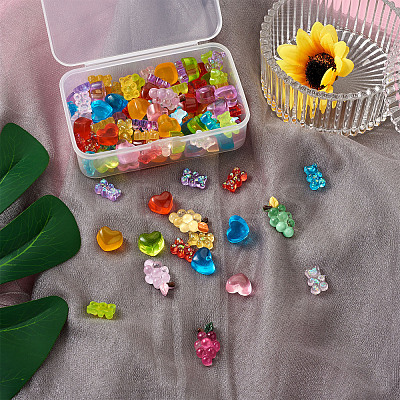 116Pcs 16 Colors Transparent Resin Cabochons RESI-TA0001-23-1