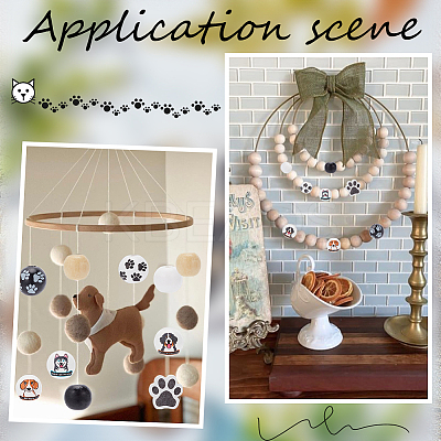 180Pcs 9 Styles Printed Wood Beads WOOD-SC0001-49-1