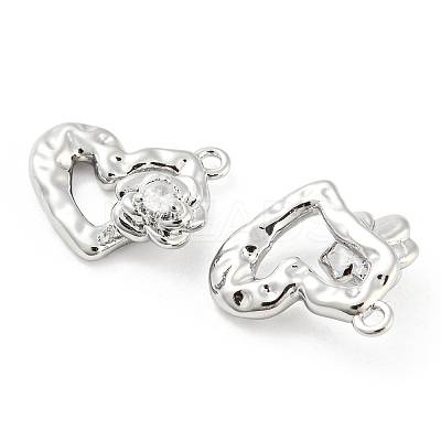 Brass Micro Pave Cubic Zirconia Charms KK-E090-34P-1