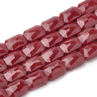 Opaque Solid Color Glass Beads Strands GLAA-N032-04E-1