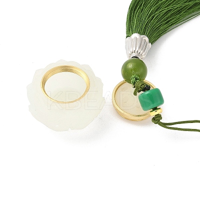 Resin Lotus Incense Balls Pendant Decorations HJEW-D300-01A-01PG-1