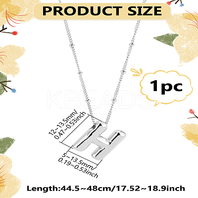 1pc Brass Chain with Alloy Letter Pendants Necklaces NJEW-LP0001-41H-P-1