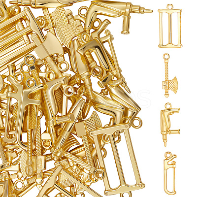 60Pcs 4 Style Alloy Charms FIND-BBC0004-25-1