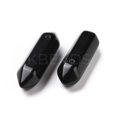 Natural Obsidian Double Terminal Pointed Pendants G-C007-02B-07-1