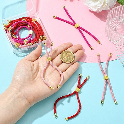 12Pcs 3 Colors Nylon Cords Bracelet Makings Fit for Connector Charms AJEW-YW0001-40A-1