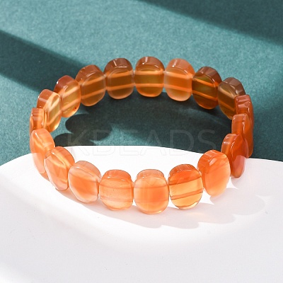 Dyed & Heated Natural Carnelian Faceted Beaded Stretch Bracelets for Women BJEW-K251-07P-1