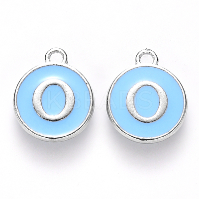 Platinum Plated Alloy Enamel Charms X-ENAM-S118-04O-P-1