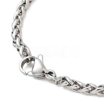 Tarnish Resistant 304 Stainless Steel Wheat Chain Bracelets BJEW-M187-12-F-1