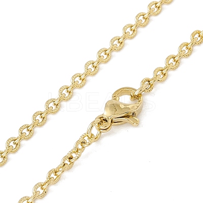 PVD Vacuum Plating 304 Stainless Steel Cable Chains Necklace for Men Women STAS-E001-14G-1