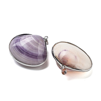 Electroplate Natural White Shell Pendants KK-F882-04P-1