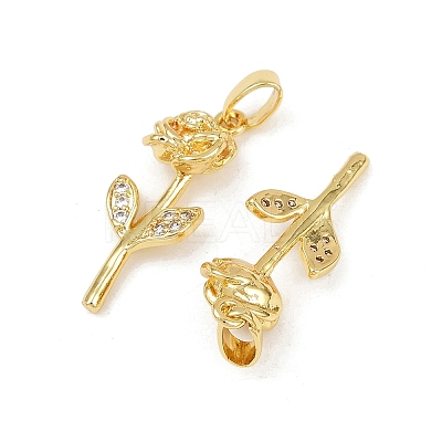 Brass Micro Pave Cubic Zirconia Pendants KK-F908-22G-1