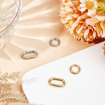4Pcs 4 Styles 304 Stainless Steel Spring Gate Rings STAS-GO0001-26-1