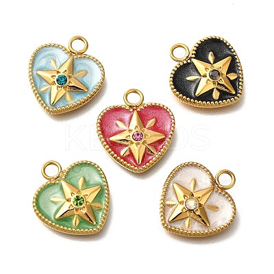 Ion Plating(IP) 304 Stainless Steel Enamel Pendants STAS-A104-07G-1