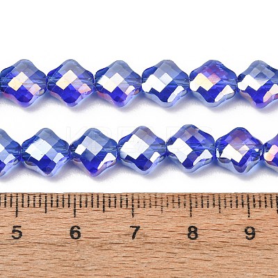 Electroplate Transparent Glass Beads Strands GL-CBA7A17-02A-10-1