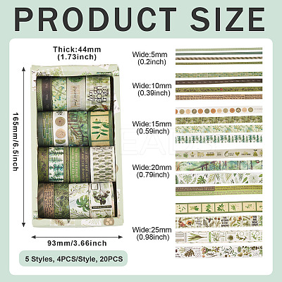20pcs 5 Styles Scrapbooking Stickers DIY-TAC0029-03A-1