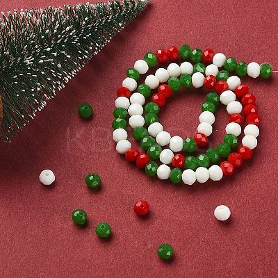 Christmas Theme Glass Beads Strands GLAA-YW0001-82B-1