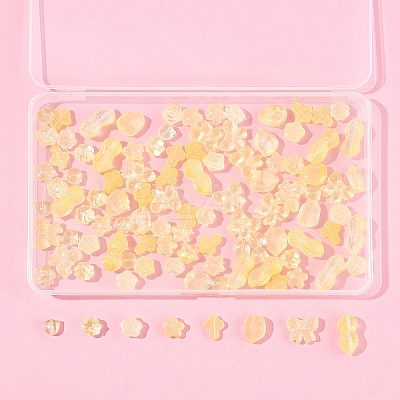 120Pcs 8 Styles Transparent Spray Paint Glass Beads GLAA-FS0002-28-1