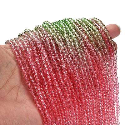 Transparent Painted Glass Beads Strands LS-DGLA-A034-T3mm-A18-1