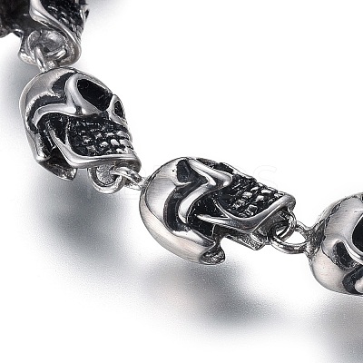 304 Stainless Steel Link Chain Bracelets BJEW-L665-01AS-1