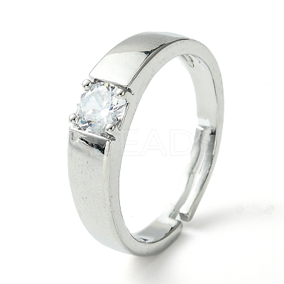 Bass Micro Pave Cubic Zirconia Ring RJEW-Z033-22A-1