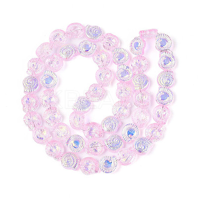 Electroplate Transparent Glass Beads Strands EGLA-S190-05E-1
