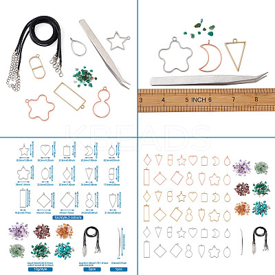 DIY UV/Epoxy Resin Pendant Necklace Making Kits DIY-TA0008-72-1
