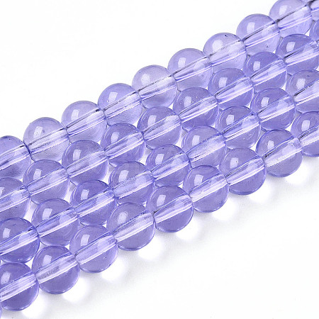 Baking Paint Transparent Glass Beads Strands DGLA-N006-8mm-06-1