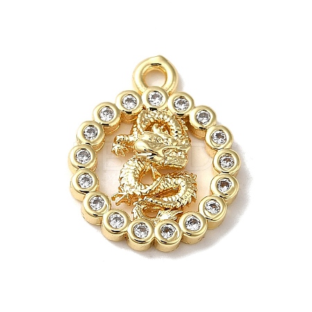 Brass Micro Pave Cubic Zirconia Pendants KK-B079-11G-1