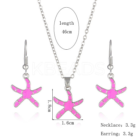Alloy Enamel Pendant Necklaces & Dangle Earrings Sets FS-WGBC05C-03-1