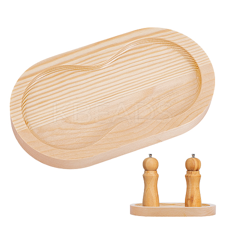 1Pc 2 Slots Wooden Salt and Pepper Mill Holder WOOD-HY0001-27B-1
