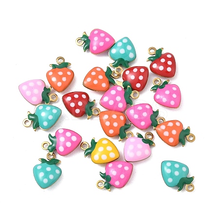 304 Stainless Steel Enamel Pendants STAS-F334-01G-1