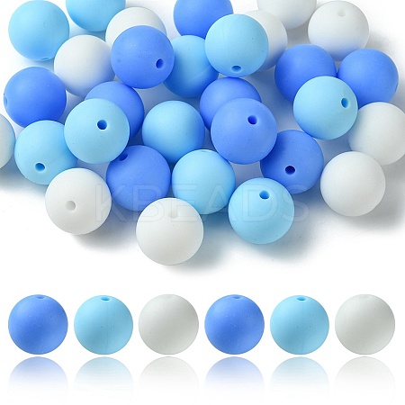 30Pcs 3 Colors Silicone Beads Round Rubber Bead 15MM Loose Spacer Beads for DIY Supplies Jewelry Keychain Making SIL-FS0001-01D-1