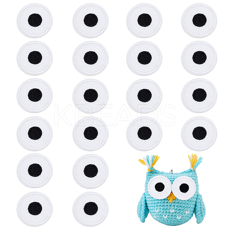 20Pcs Eyes Polyester Embroidery Iron on/Sew on Patches DIY-PH0036-61C-01-1