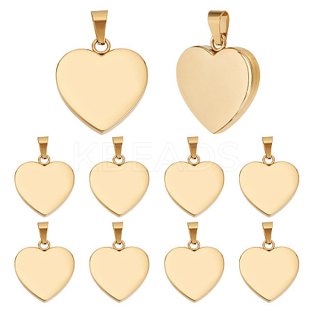 10Pcs Valentines Gift Idea for Him 304 Stainless Steel Mirror Polished Finish Stamping Blank Tag Pendants STAS-DR0001-10G-1