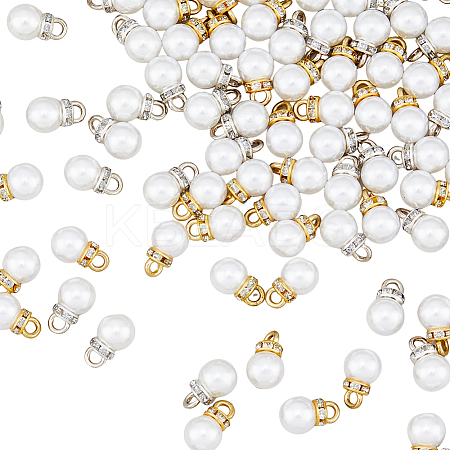 200Pcs 2 Colors Resin Imitation Pearl Charms RESI-HY0001-11-1