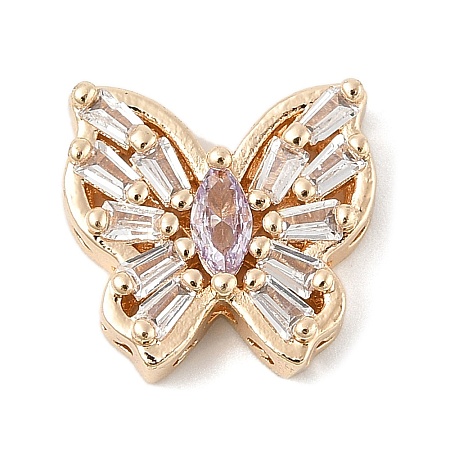 Brass Micro Pave Cubic Zirconia Beads KK-K297-34B-G01-1