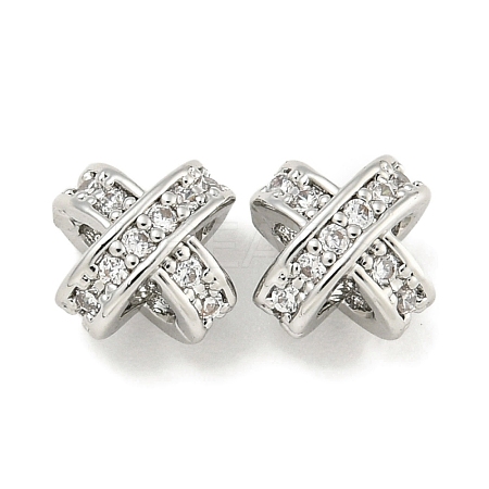 Brass with Clear Cubic Zirconia Charms KK-Q820-21P-1