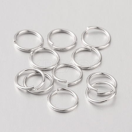 Anti-Tarnish Rhodium Plated 925 Sterling Silver Open Jump Rings STER-I005-32-8mm-1