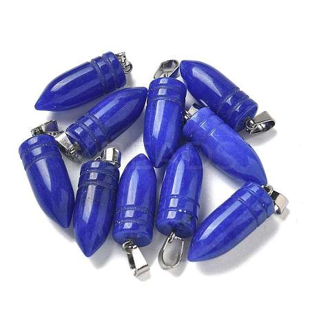 Dyed Natural White Jade Pointed Pendants G-B127-18P-06-1
