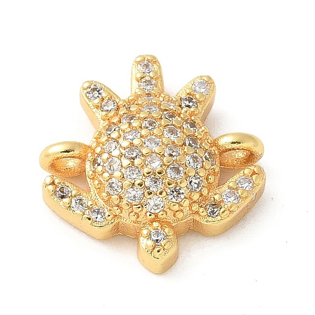 Brass Micro Pave Cubic Zirconia Connector Charms KK-U053-03G-1