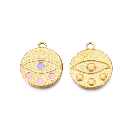 304 Stainless Steel Enamel Pendants STAS-N092-143B-1