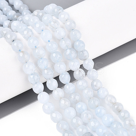 Dyed Natural White Jade Beads Strands G-T139-6mm-60-24-1