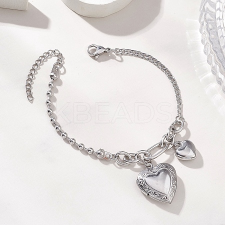 316 Stainless Steel Locket Charms Bracelets BJEW-JB13180-1