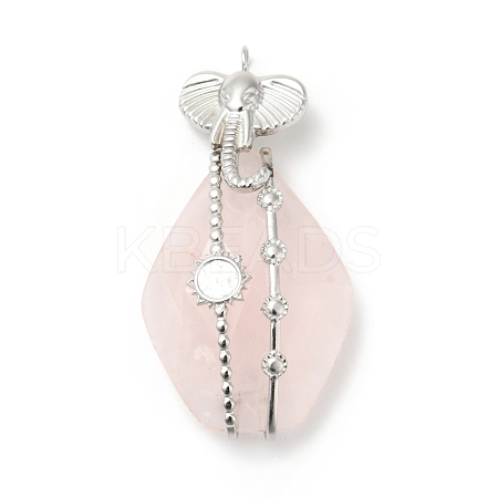 Natural Rose Quartz Pendants G-G870-06P-1