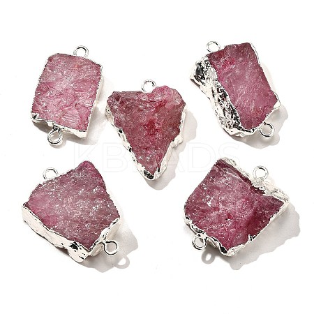 Raw Rough Natural Dyed Quartz Crystal Links Connector Charms G-K189-04S-02-1