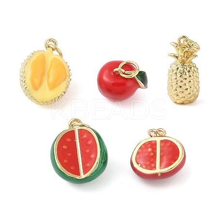 Rack Plating Brass Enamel Pendants KK-G507-04A-G-1