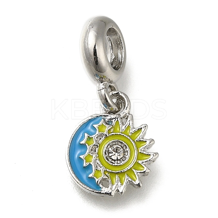 Rack Plating Alloy Enamel European Dangle Charms PALLOY-A009-13P-1