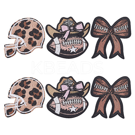 6Pcs 3 Styles Polyester Embroidery Sew on Appliques PATC-FG0002-63-1