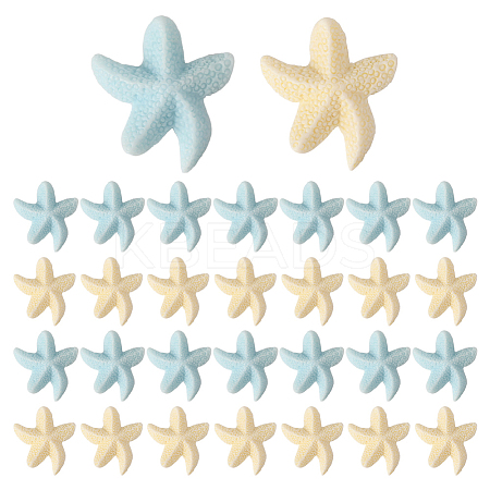 60Pcs 2 Colors Opaque Resin Cabochons RESI-SC0036-45-1