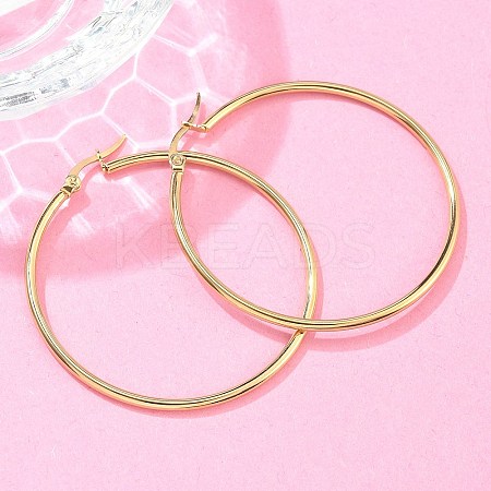 Ion Plating(IP) 304 Stainless Steel Hoop Earrings EJEW-N0016-11G-H-1